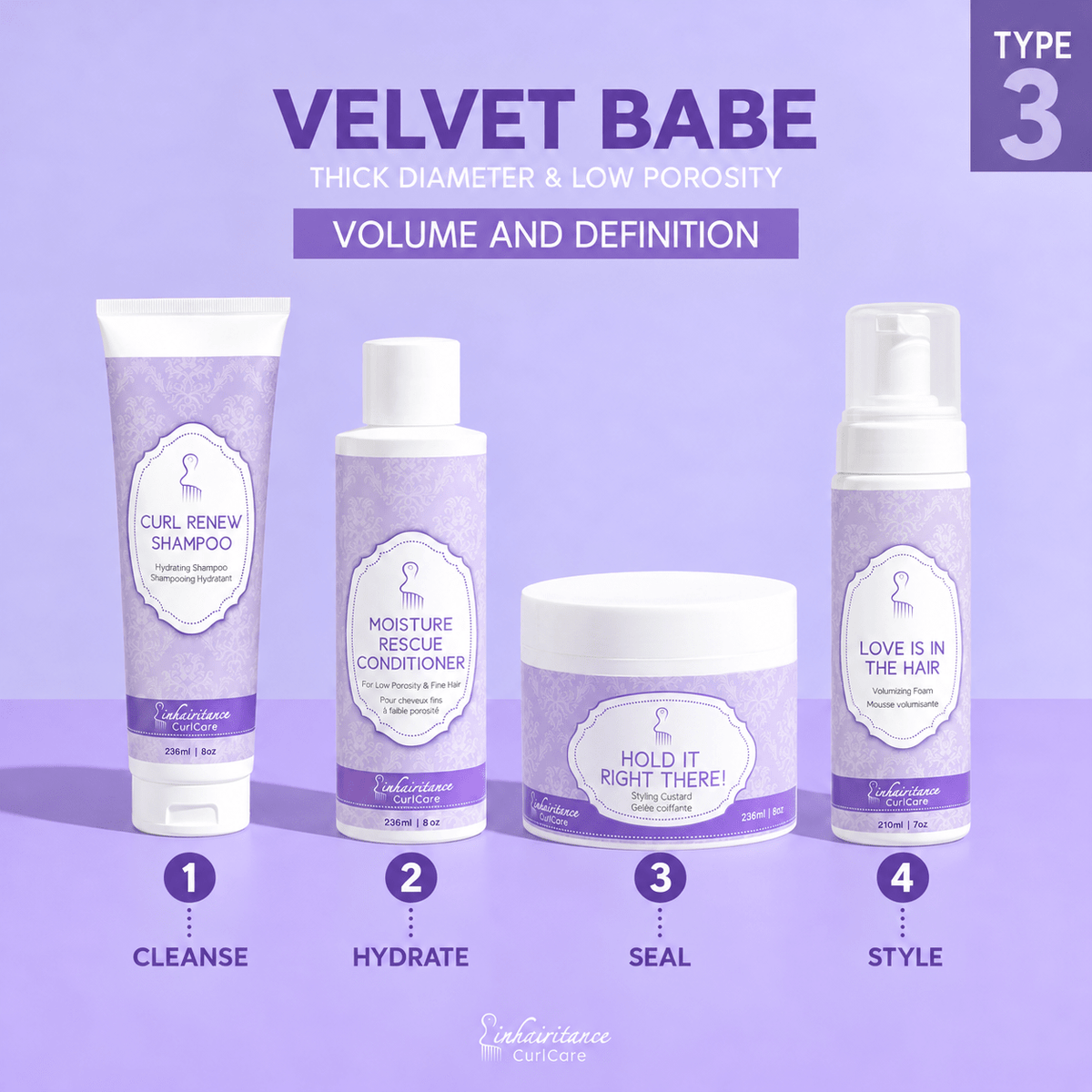 Curl ID Kit - Velvet Babe Type 3 - Inhairitance CurlCare